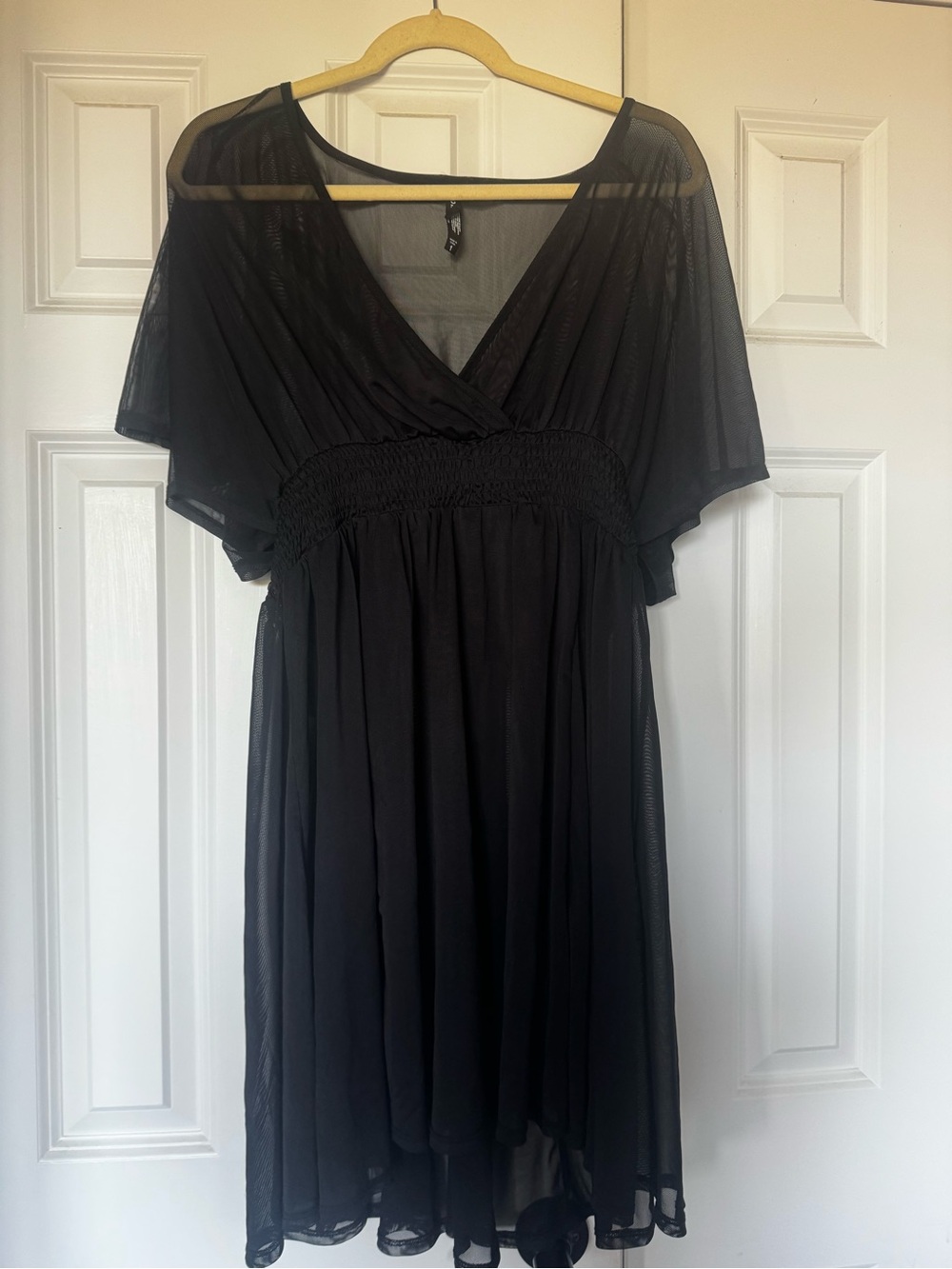 Black Women’s V-Neck Mesh swimsuit cover up
